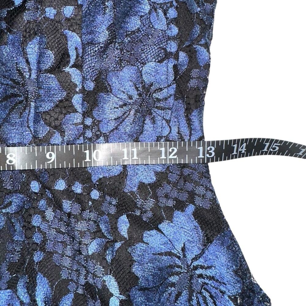 Lulu's Molinetto Black and Blue Floral Lace Tiered Sleeveless Maxi Dress XS - Picture 8 of 9